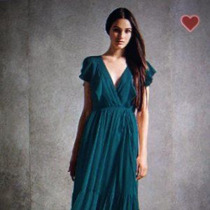 Davids Bridal Flutter Sleeve Dress